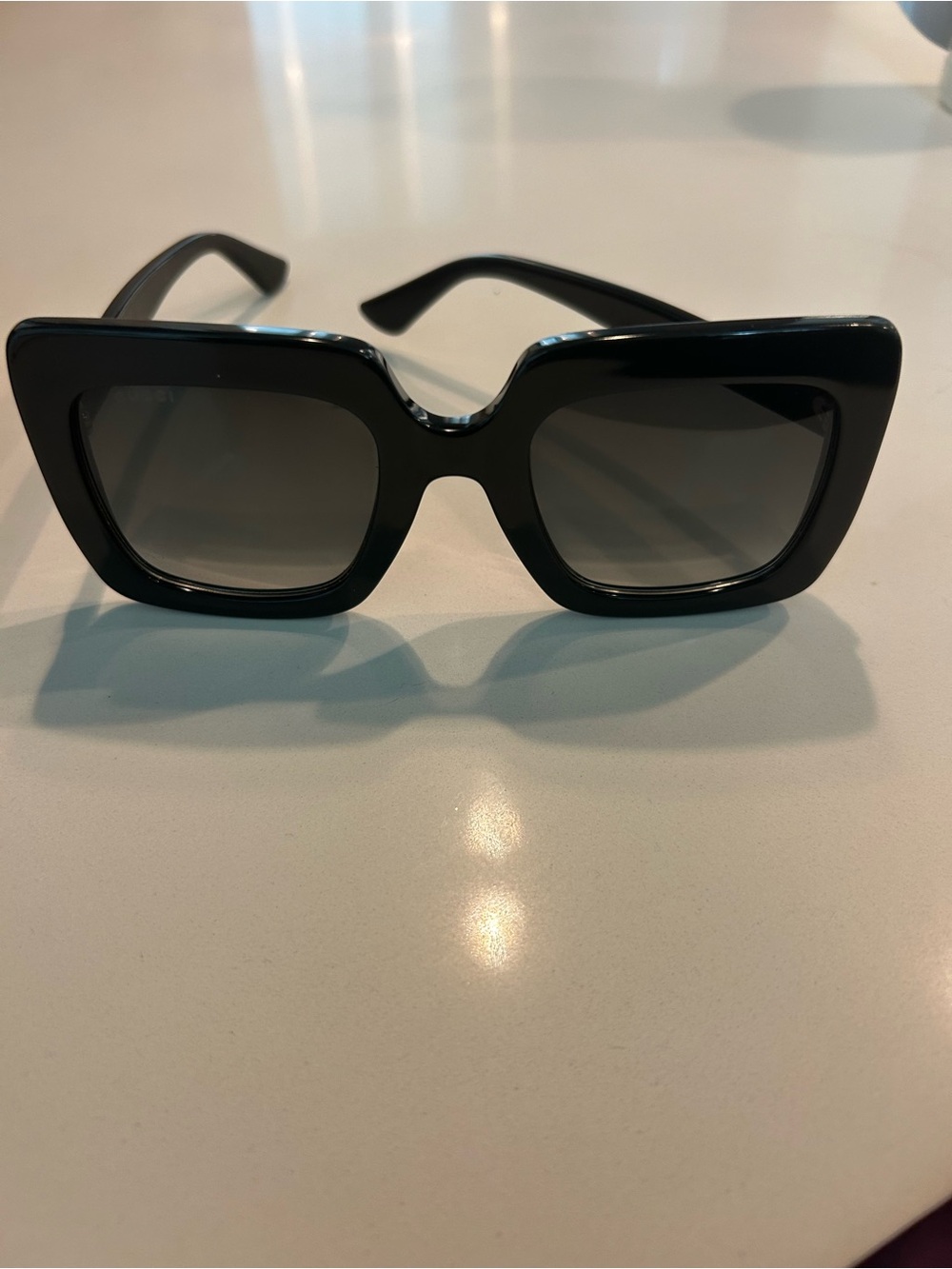 Gucci Black Oversized Square Sunglasses with Smoke Lenses